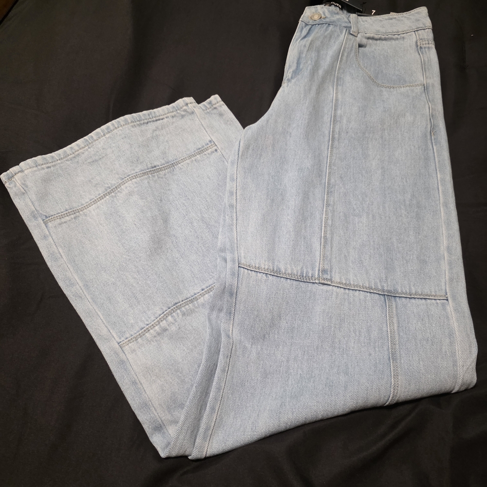 Fashion Nova Sky Blue Wide Leg Jeans